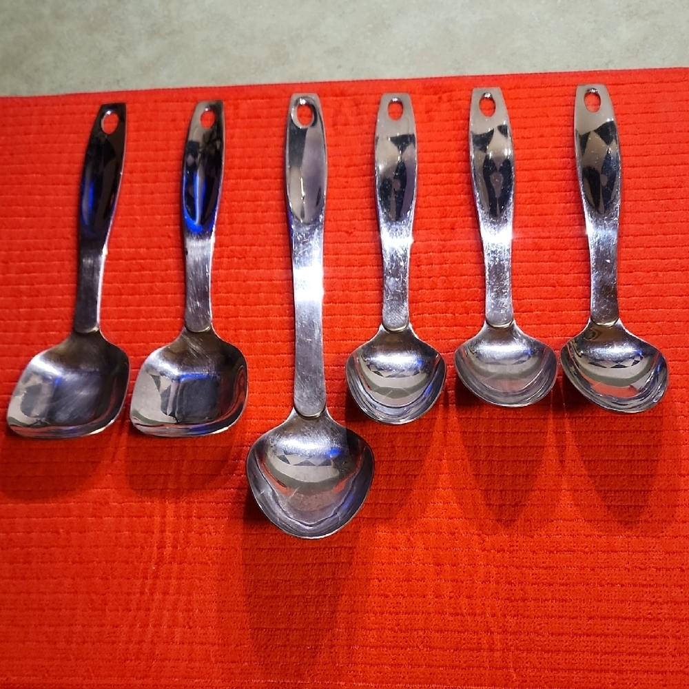 6pc Vintage Oneida Set Of 6 Serving  Stainless Flatware Serving Spoons